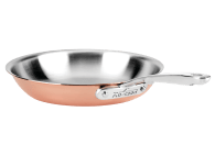 CUJUX 24 Inch Nonstick Frying Pan Copper Skillet Pan with Stainless Steel  Handle Round Saute Pan for Broiling Steaming and Braising, Dishwasher