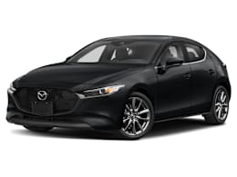Front 3/4, facing to the left view of 2020 Mazda 3