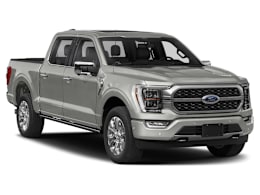 Front 3/4, facing to the right view of 2021 Ford F-150 Hybrid