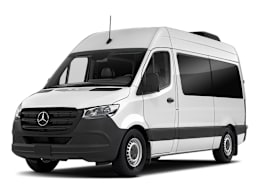 Front 3/4, facing to the left view of 2021 Mercedes-Benz Sprinter