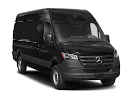 Front 3/4, facing to the right view of 2024 Mercedes-Benz Sprinter