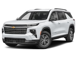 Front 3/4, facing to the left view of 2025 Chevrolet Traverse