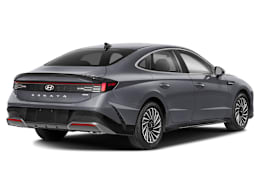 Rear 3/4, facing to the right view of 2025 Hyundai Sonata Hybrid