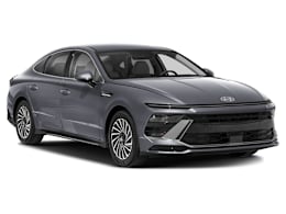 Front 3/4, facing to the right view of 2025 Hyundai Sonata Hybrid
