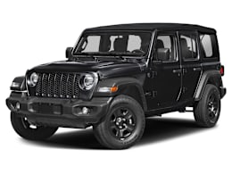 Front 3/4, facing to the left view of 2025 Jeep Wrangler