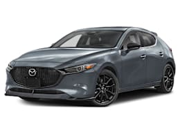 Front 3/4, facing to the left view of 2025 Mazda 3