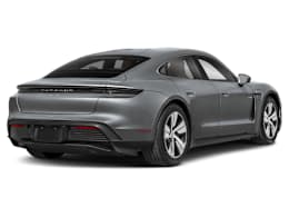 Rear 3/4, facing to the right view of 2025 Porsche Taycan