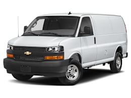 Front 3/4, facing to the left view of 2026 Chevrolet Express