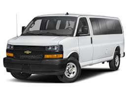 Front 3/4, facing to the left view of 2026 Chevrolet Express