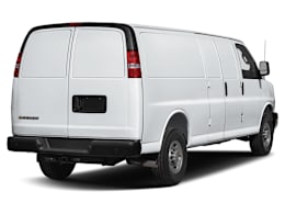 Rear 3/4, facing to the right view of 2026 Chevrolet Express