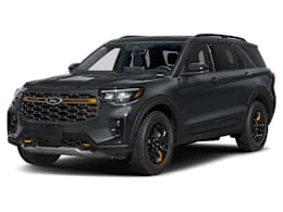Front 3/4, facing to the left view of 2026 Ford Explorer