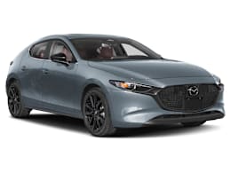 Front 3/4, facing to the right view of 2026 Mazda 3