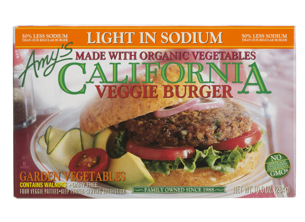 Amys Light in Sodium California veggie burger Summary information from Consumer Reports