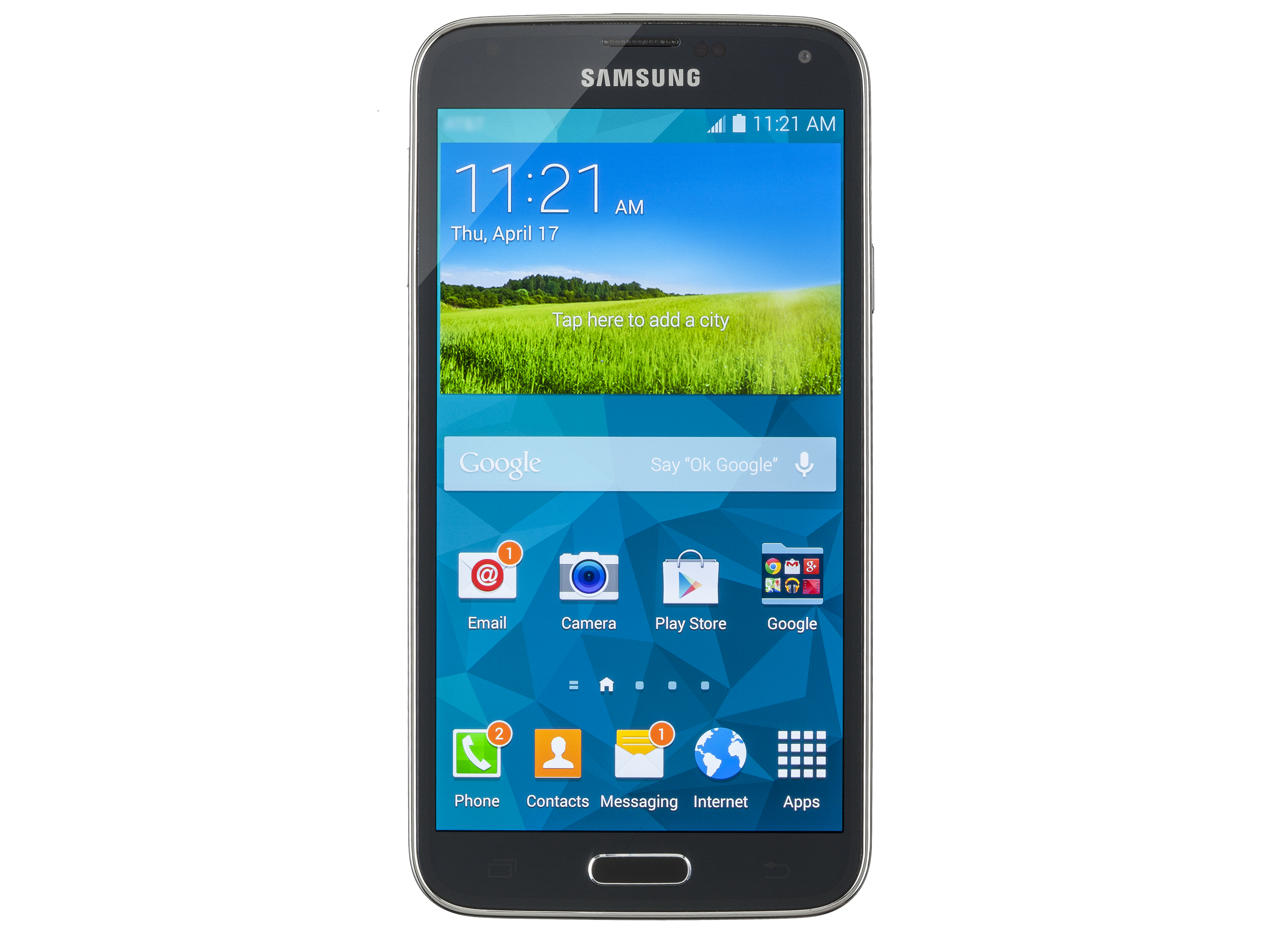 samsung s5 electric blue front