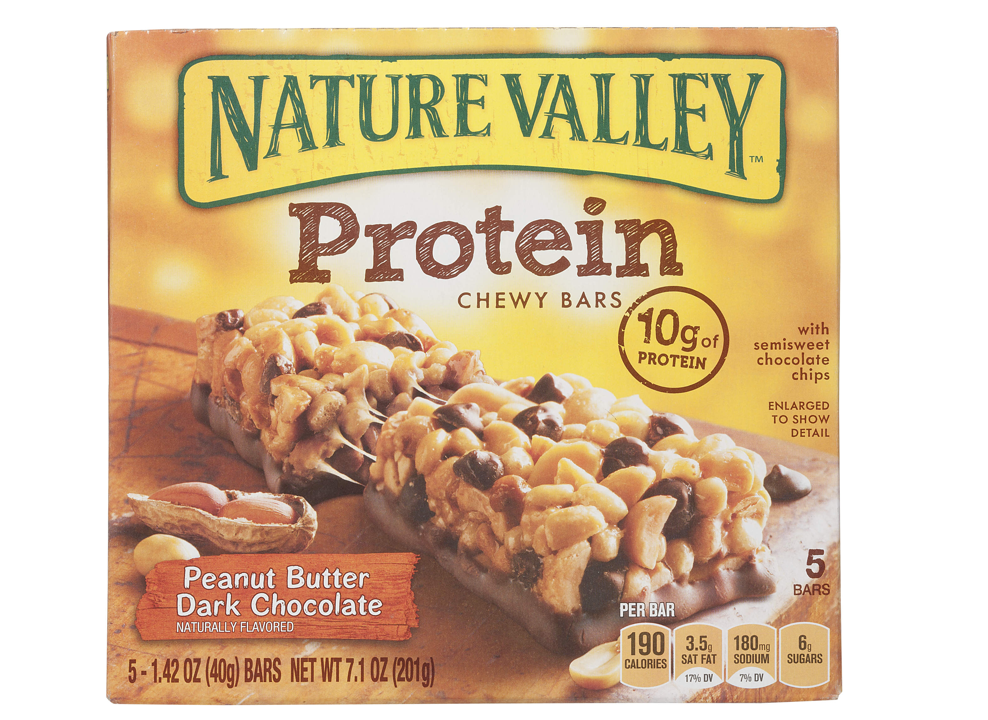 Nature Valley Protein Chewy Bars, Peanut Butter Dark Chocolate - 5 pack, 1.42 oz bars