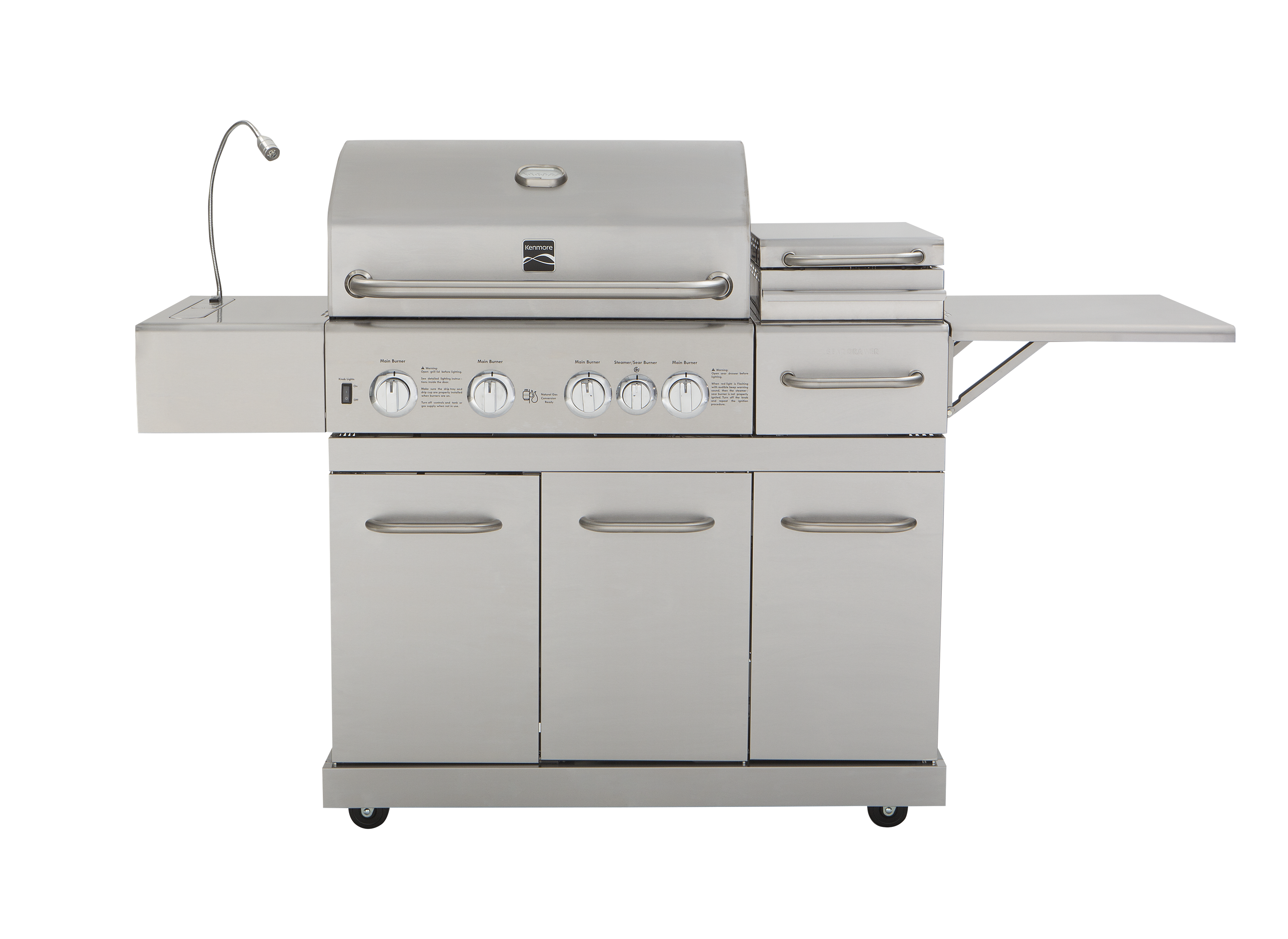 Kenmore 4 burner gas outlet grill with side steamer