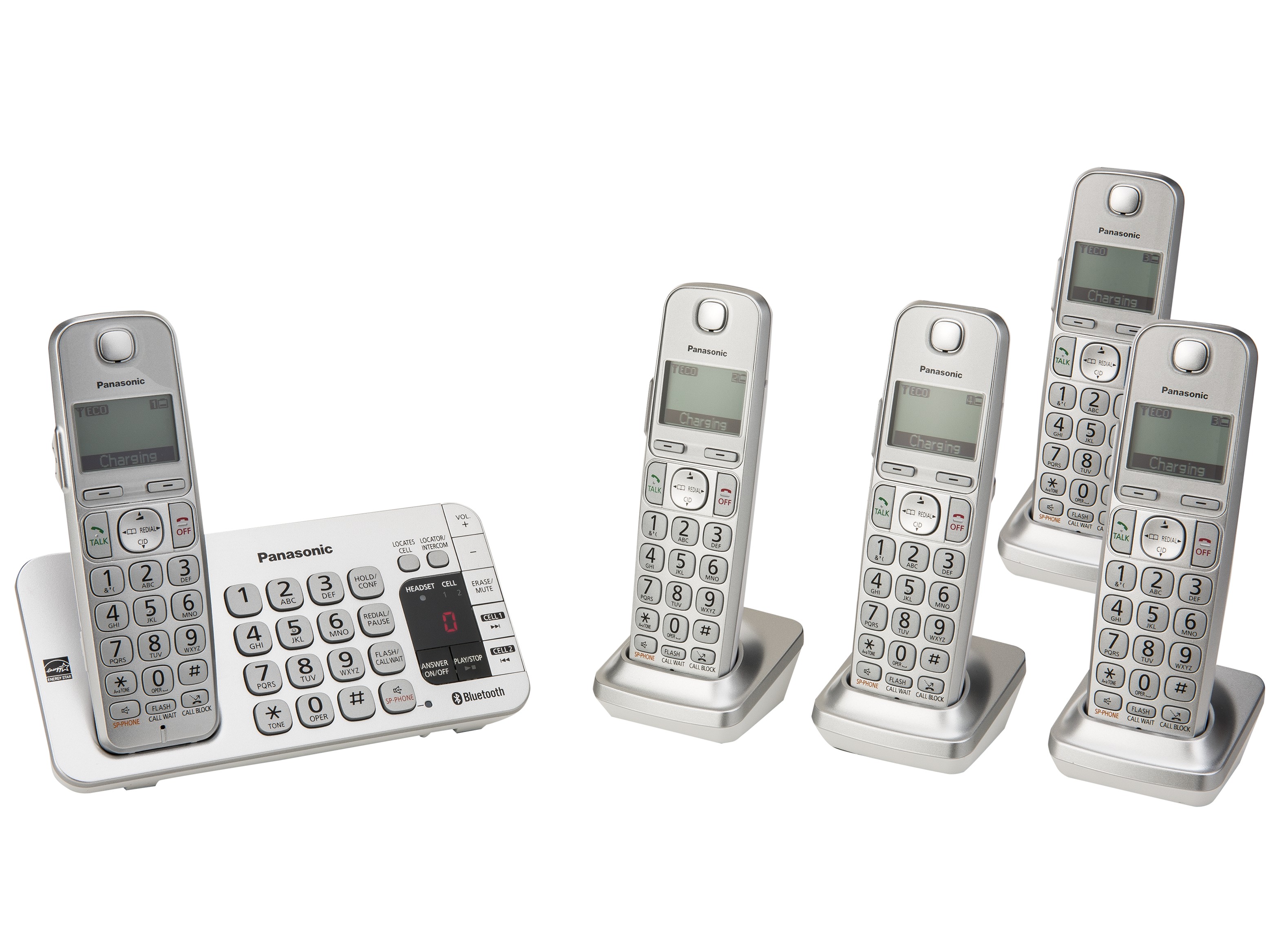 Panasonic KX-TGE475S Cordless Phone 