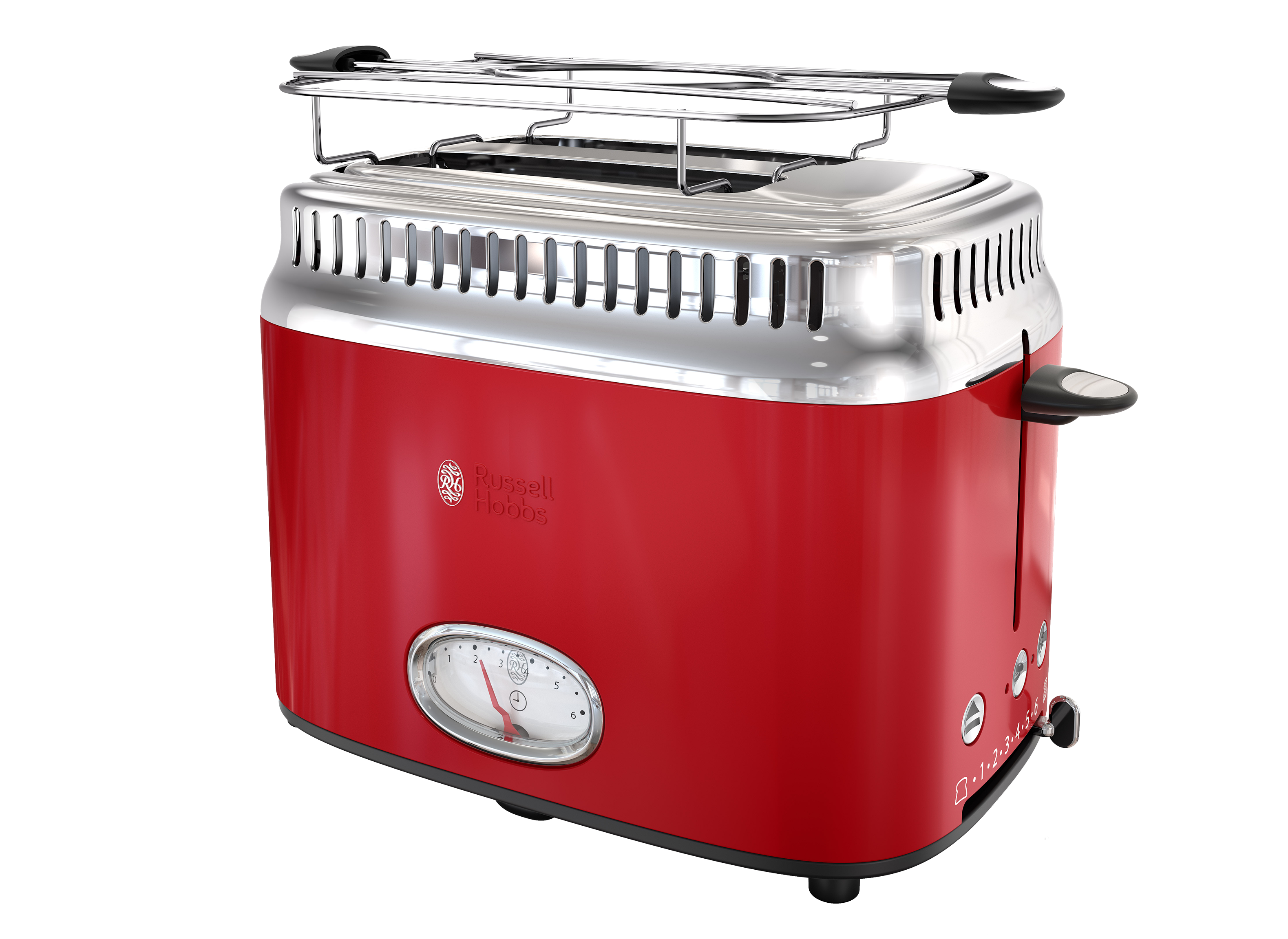 Russell Hobbs Retro Style 2-Slice Toaster, Red, TR9150RDR