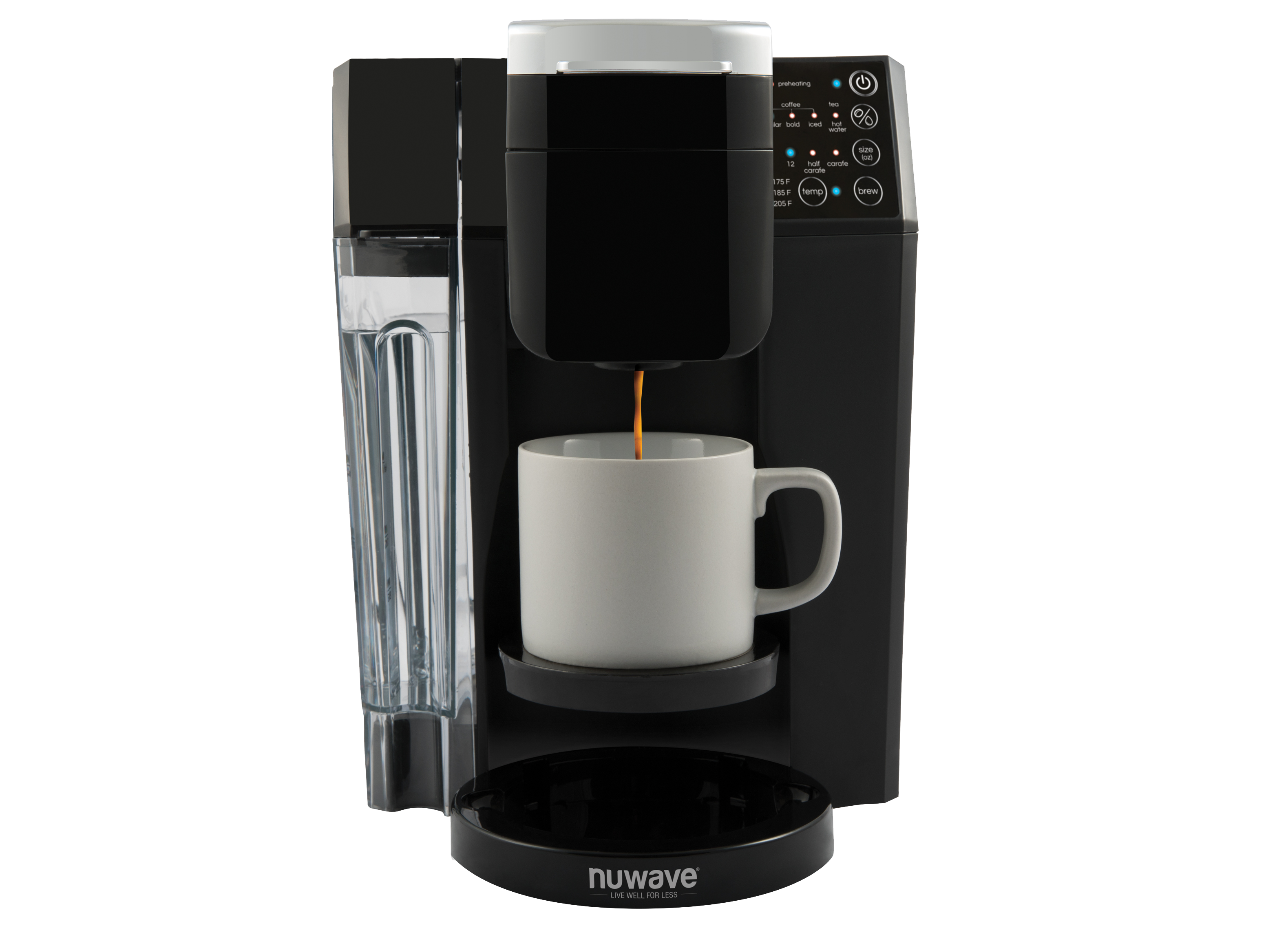 NuWave BruHub Single Serve/Full Pot Smart Coffee Maker Brewer Machine  System 