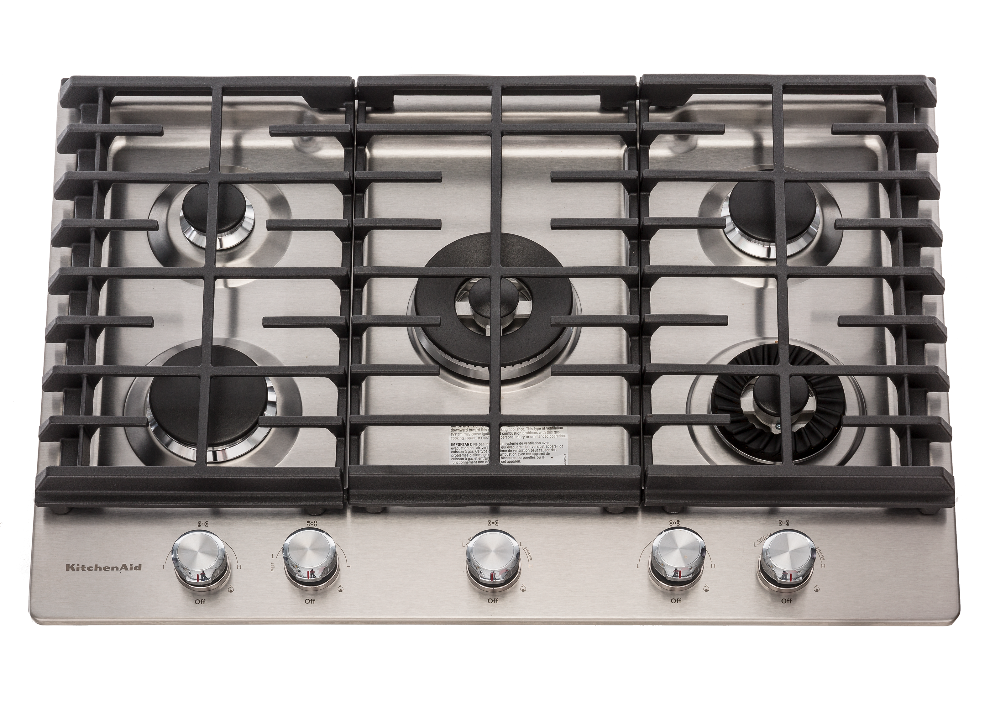 KitchenAid - KCGS950ESS - 30 5-Burner Gas Cooktop with Griddle-KCGS950ESS