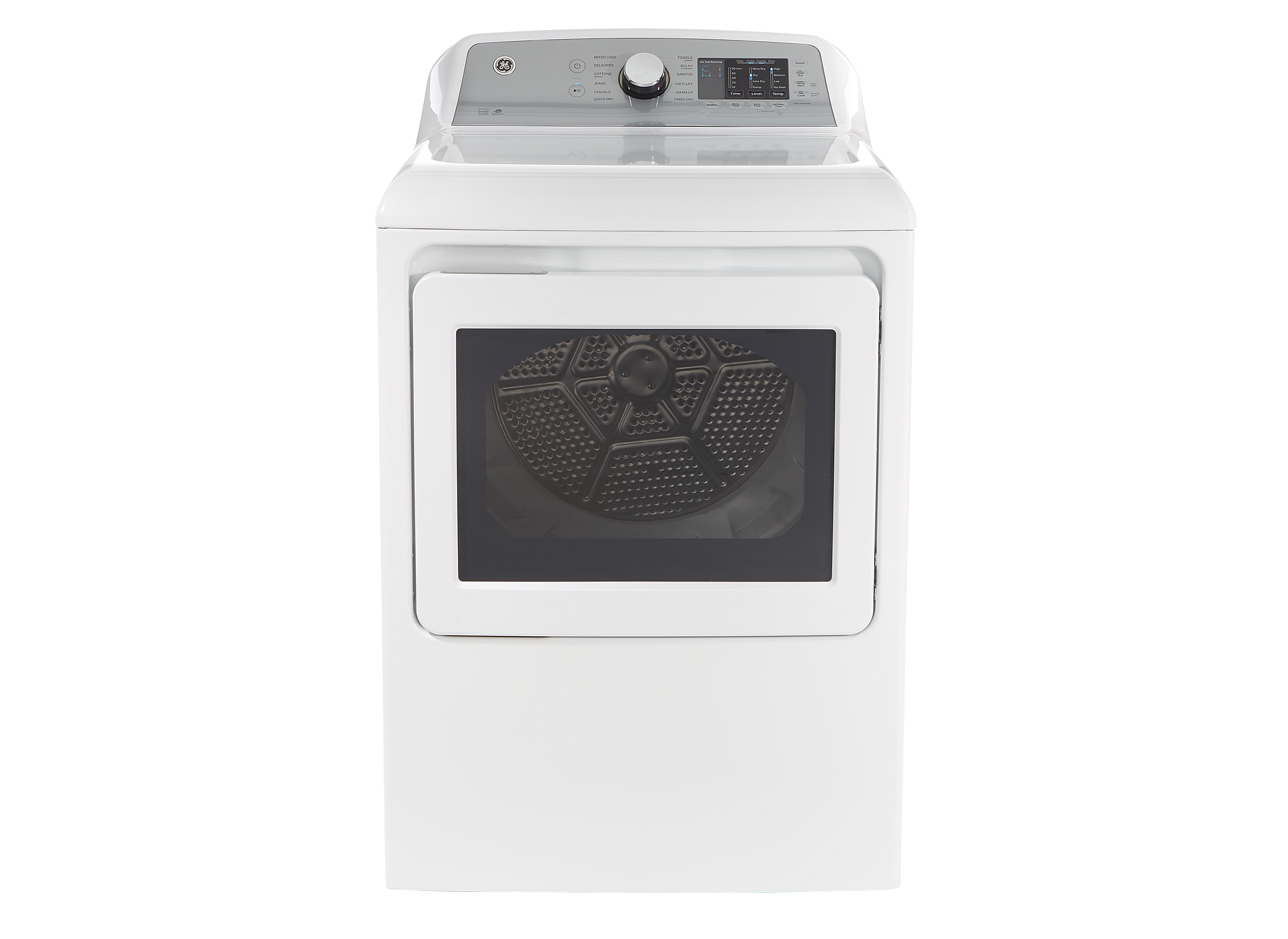 Black GE Top Load Laundry Pair with GTW720BSNWS 27 Washer and GTD72EBSNWS 27 Electric Dryer in White 