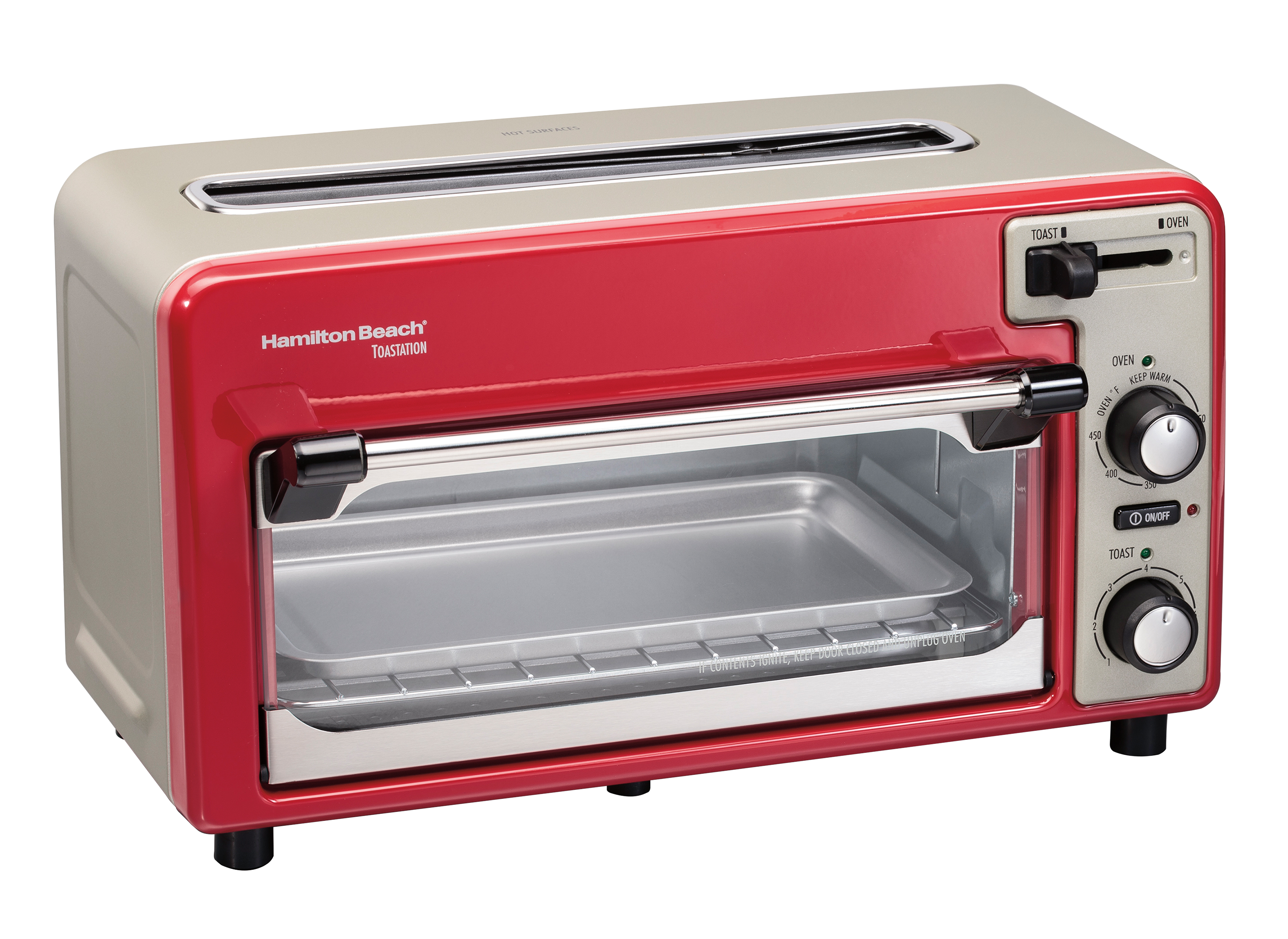 Hamilton Beach 2 in 1 Countertop Oven Long Slot Toaster Stainless Steel