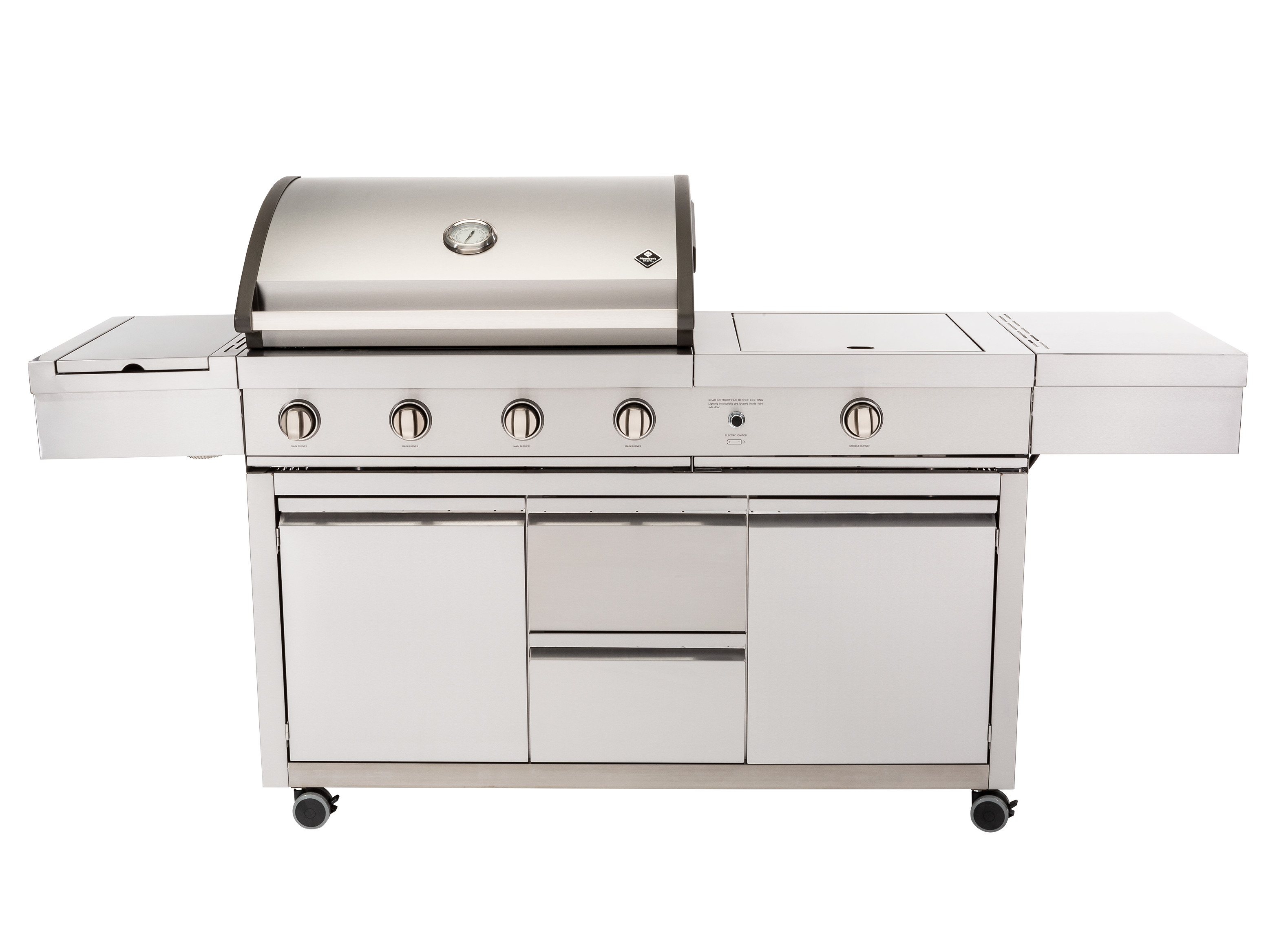 GRILLSKÄR Outdoor kitchen, gas grill/side burner/stainless steel