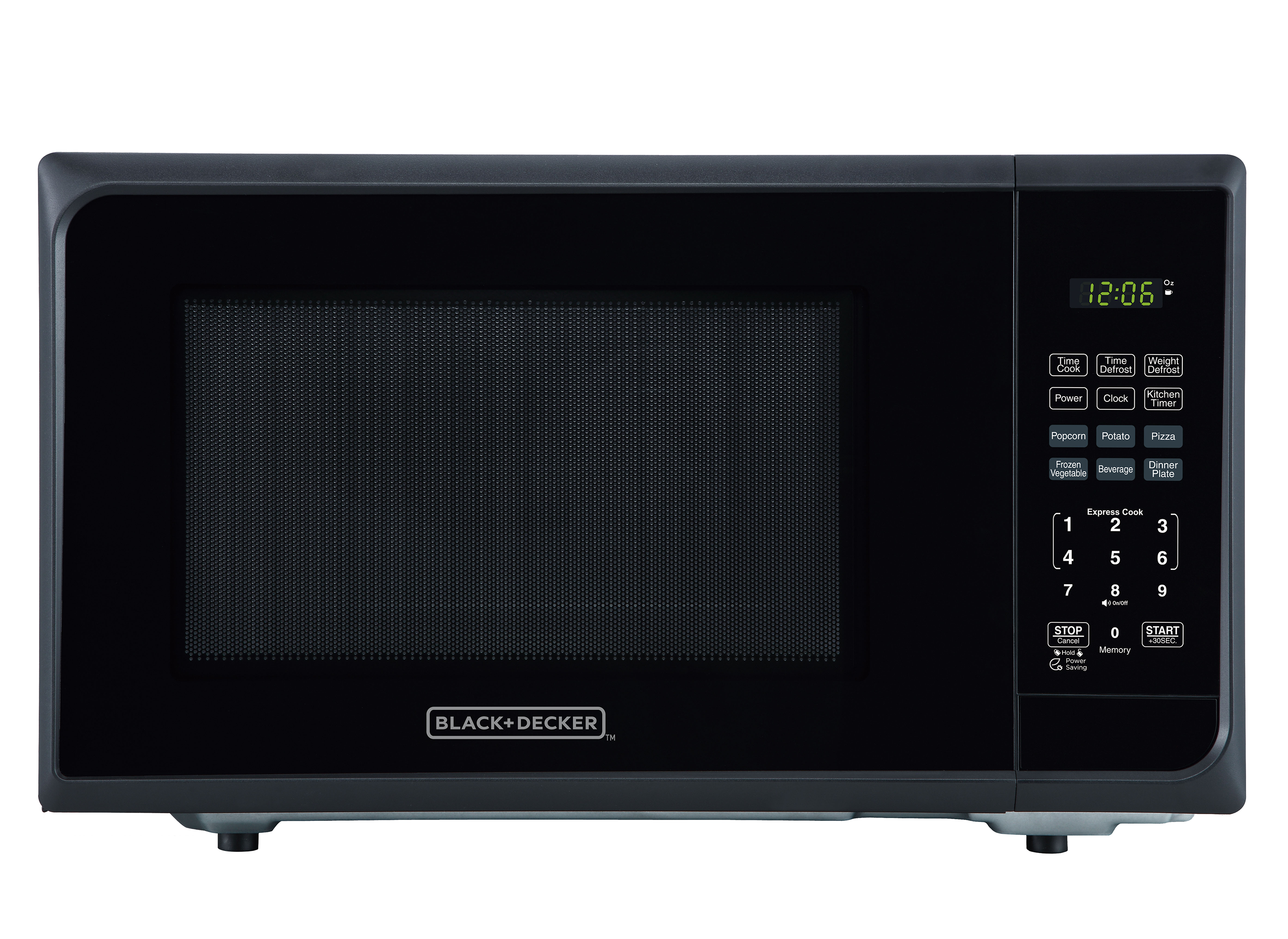 Black+decker Em031mb11 Digital Microwave Oven with Turntable Push-Button Door, Child Safety Lock, 1000W, 1.1cu.ft, Black & Stainless Steel, 1.1 Cu.