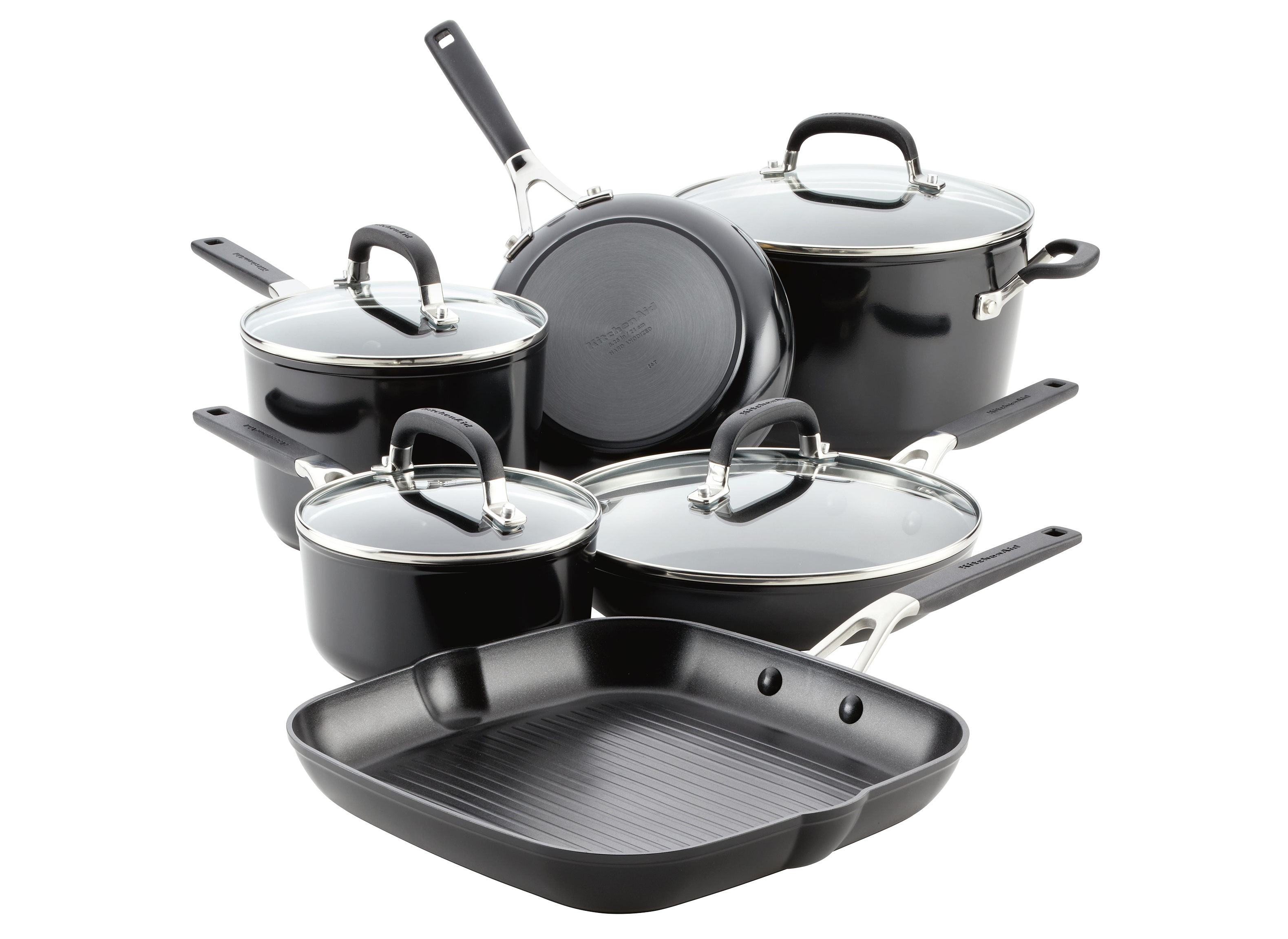 10 Hard-Anodized Induction Fry Pan with Lid (Nonstick), KitchenAid  Non-Electrics
