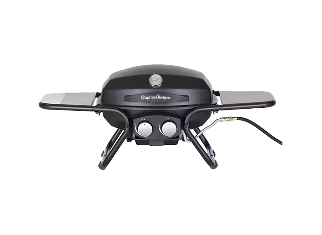 Captiva Designs Portable TableTop Propane Grill with 2 Stainless Steel