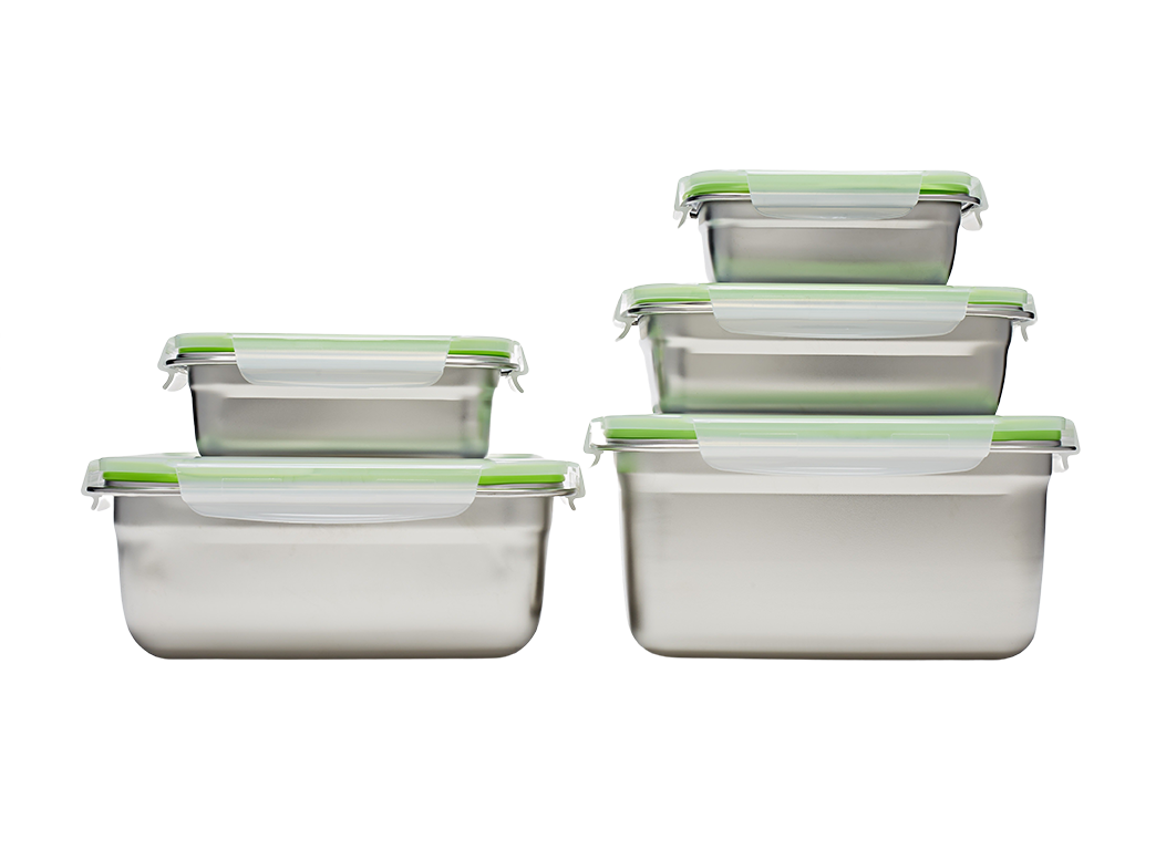 Homearray 10pc Stainless Steel Food Storage Container Set Food