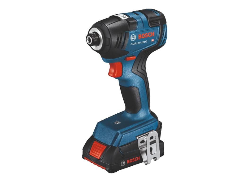 Bosch 18V Compact Impact Driver Kit (GDR18V-1400B12-RT) – Certified Refurbished, 1/4" Hex, 1400 In-lbs Torque, Includes Battery & Charger