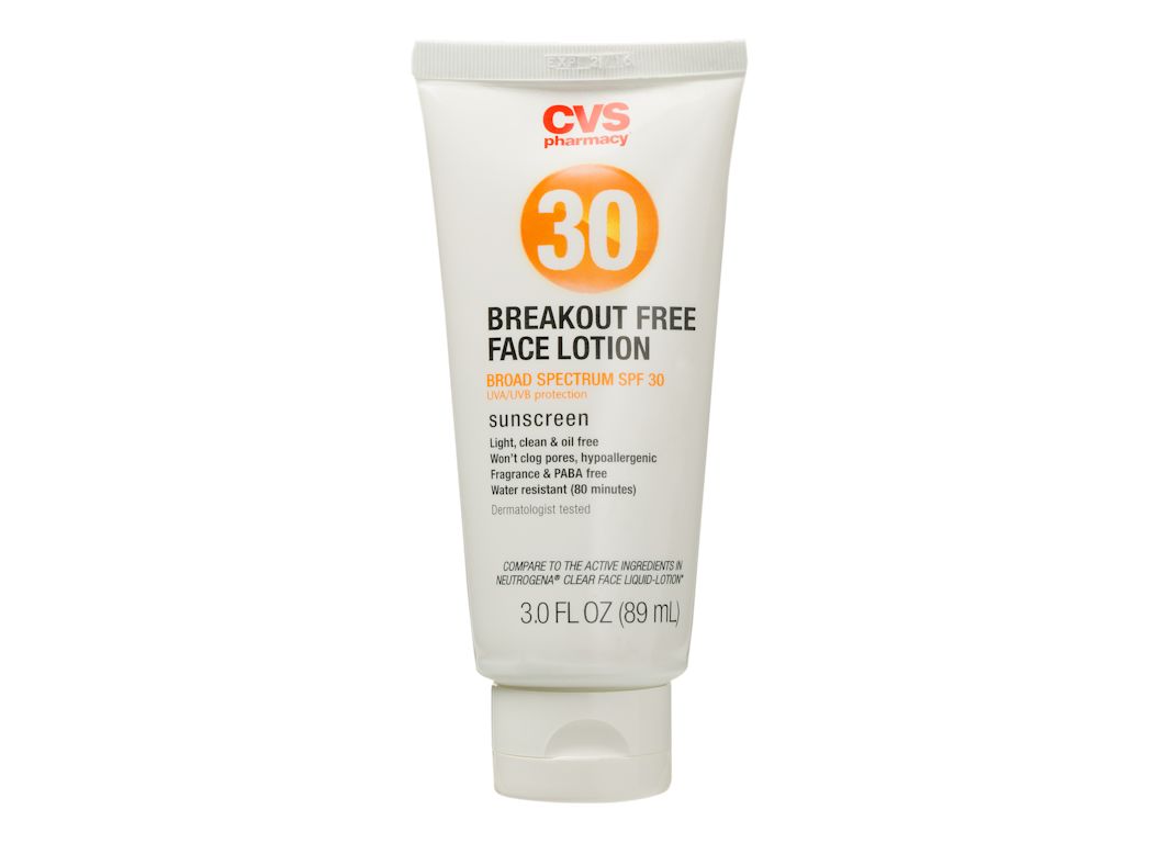 CVS Health Breakout Free Face Lotion SPF 30 Sunscreen Consumer Reports