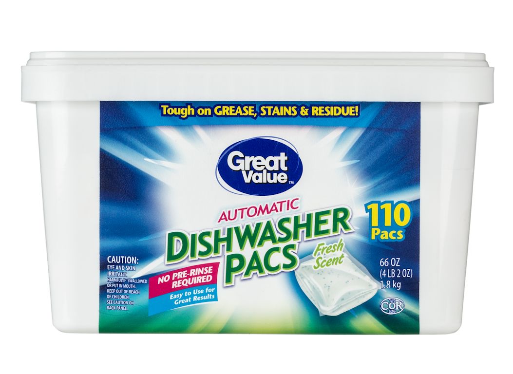 Great Value (Walmart) Automatic Dishwasher Pacs Dishwasher Detergent ...