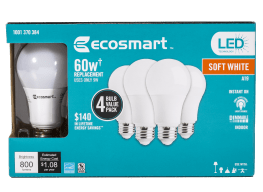 EcoSmart 60W Equivalent Soft White A19 Dimmable LED