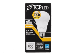 TCP 9.5W Soft White 60W Equivalent A19 LED Dimmable