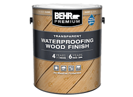 Behr Premium Transparent Waterproofing Wood Finish (Home Depot)