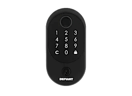 Defiant Round Matte Black Smart Wi-Fi Deadbolt Powered by Hubspace