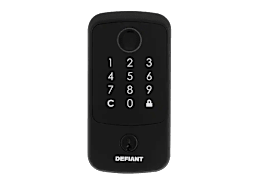 Defiant Hubspace Matte Black Square Biometric Fingerprint Electronic Touchpad Deadbolt