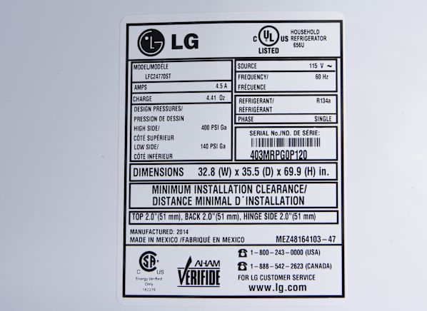 LG LFC24770ST Refrigerator - Consumer Reports